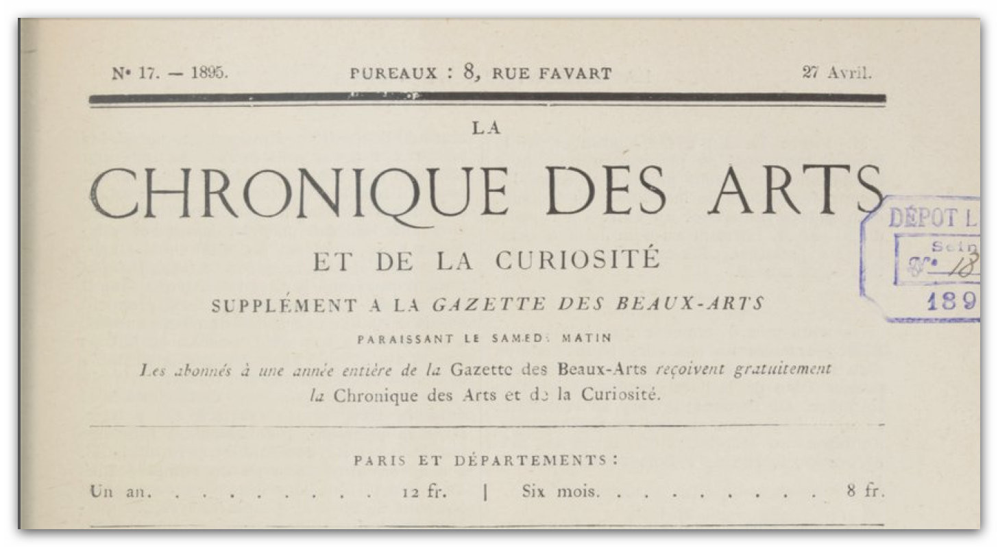 Chronique des Arts et de la Curiosité - Gazette des Beaux-Arts -Goeneutte